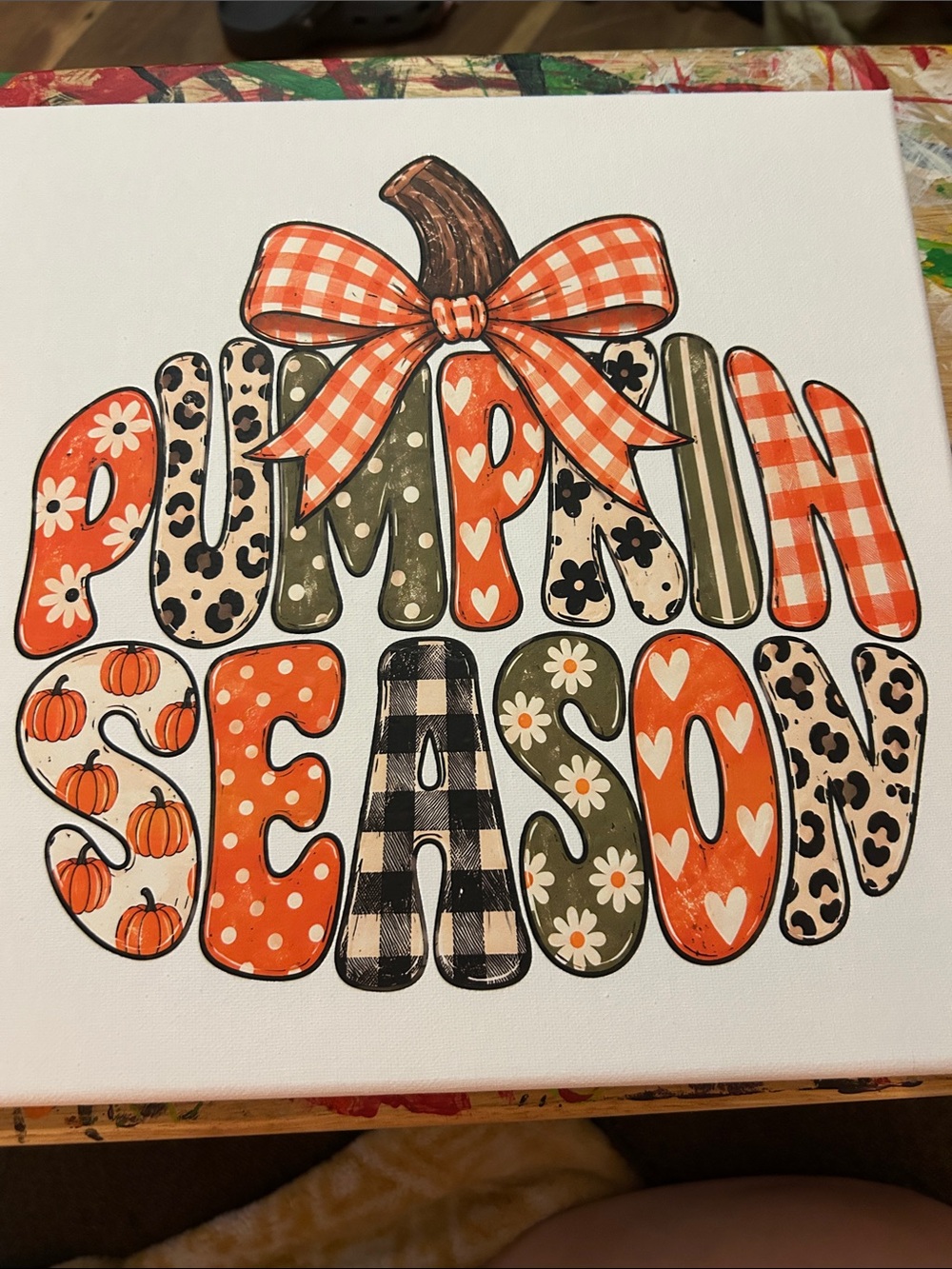 Pumpkin Season Printed Canvas 12x12 NEW